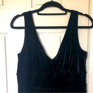 Made in Canada V-Neck Velvet Little Black Dress